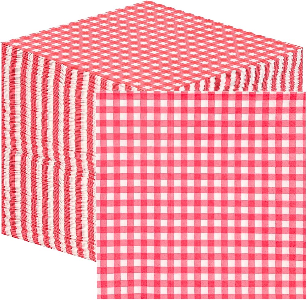 Talking Tables Table Fun Red Gingham 100 Pack Napkins 2 Ply 33cm