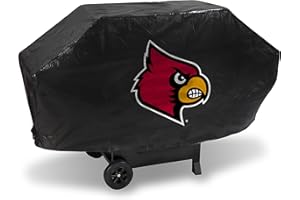 Rico Industries NCAA Louisville Cardinals Black Deluxe Vinyl Grill Cover - 68" Wide/Heavy Duty/Velcro Staps