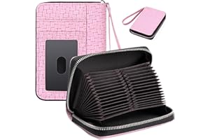 EcoVision RFID Credit Card Holder Wallets for Women Large Storage Space Accordion Zipper Card Case Holder,Leather Organizer C