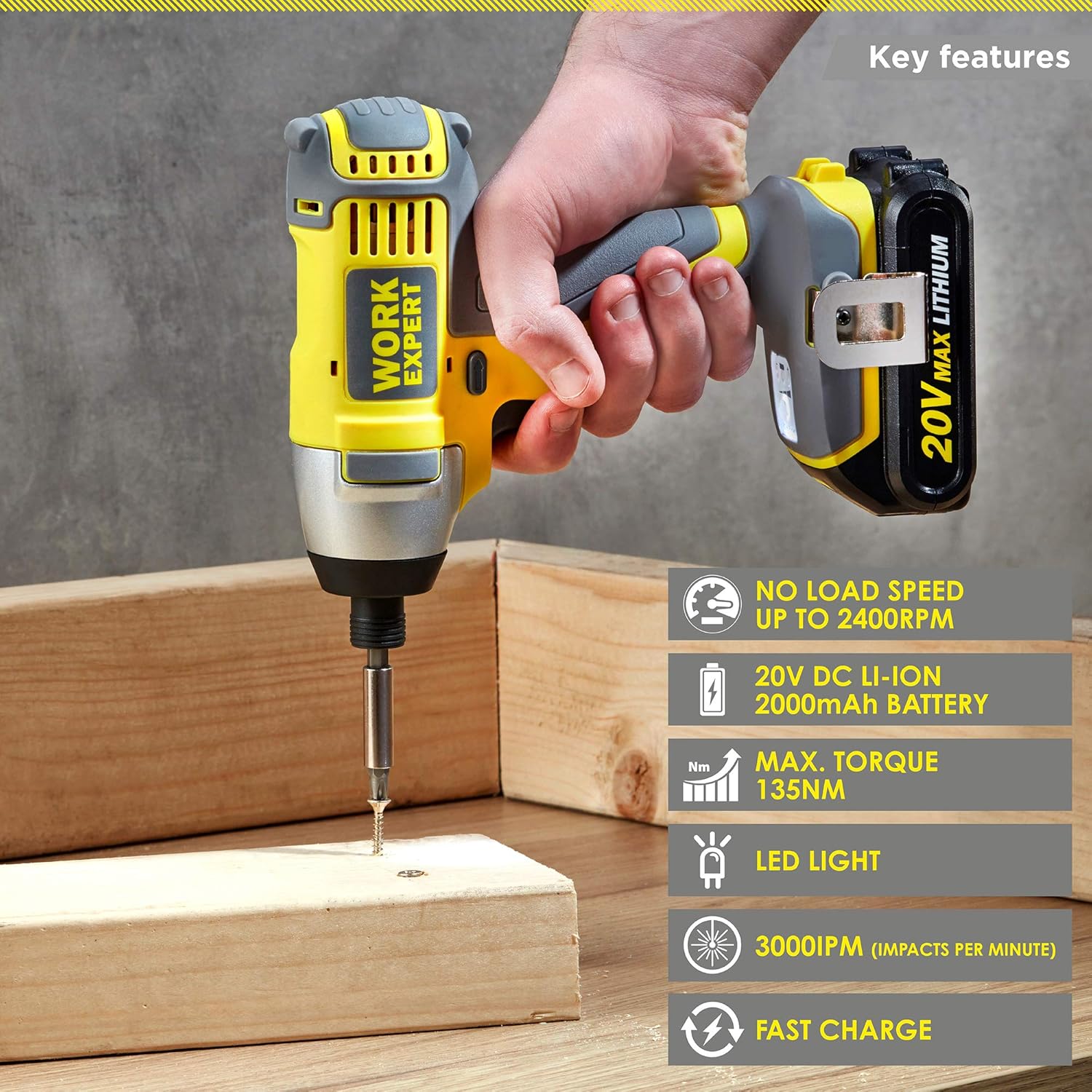 Super Saturday Work Expert 20V Cordless Combi Drill amp Impact Driver