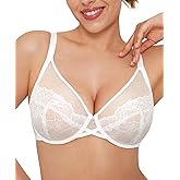 Popilush Minimizer Bras for Women Plus Size Full Coverage Lace Underwire Support Push Up Bra for Heavy Breast Everyday Wear