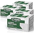 CURAD Alcohol Prep Pads | Medium Isopropyl Alcohol Wipes Individually Wrapped | First Aid Alcohol Swabs for Cuts & Scrapes | 