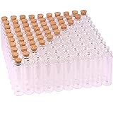 MaxMau 100 Sets of 20ml Glass Bottles with Cork