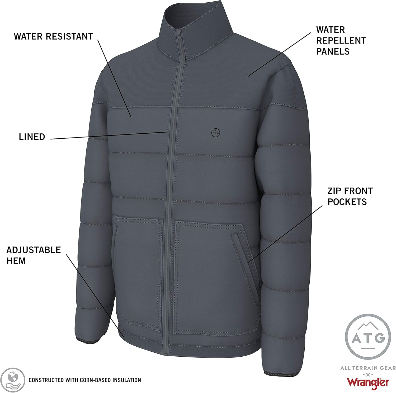 ATG by Wrangler Men's Classic Puffer Jacket at  Men’s Clothing store