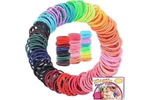 SEIOLIELIOU 200PCS Elastic Hair Ties for Thin Hair, Small Ponytail Holders for Kids Baby Toddler, Multicolor, Mini No Crease Hair Accessories for Girl, Valentine's Day Gifts