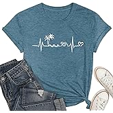 Towilliamsnya Women's T Shirts Short Sleeve Shirt Cute Graphic Tees Loose Casual Summer Tops