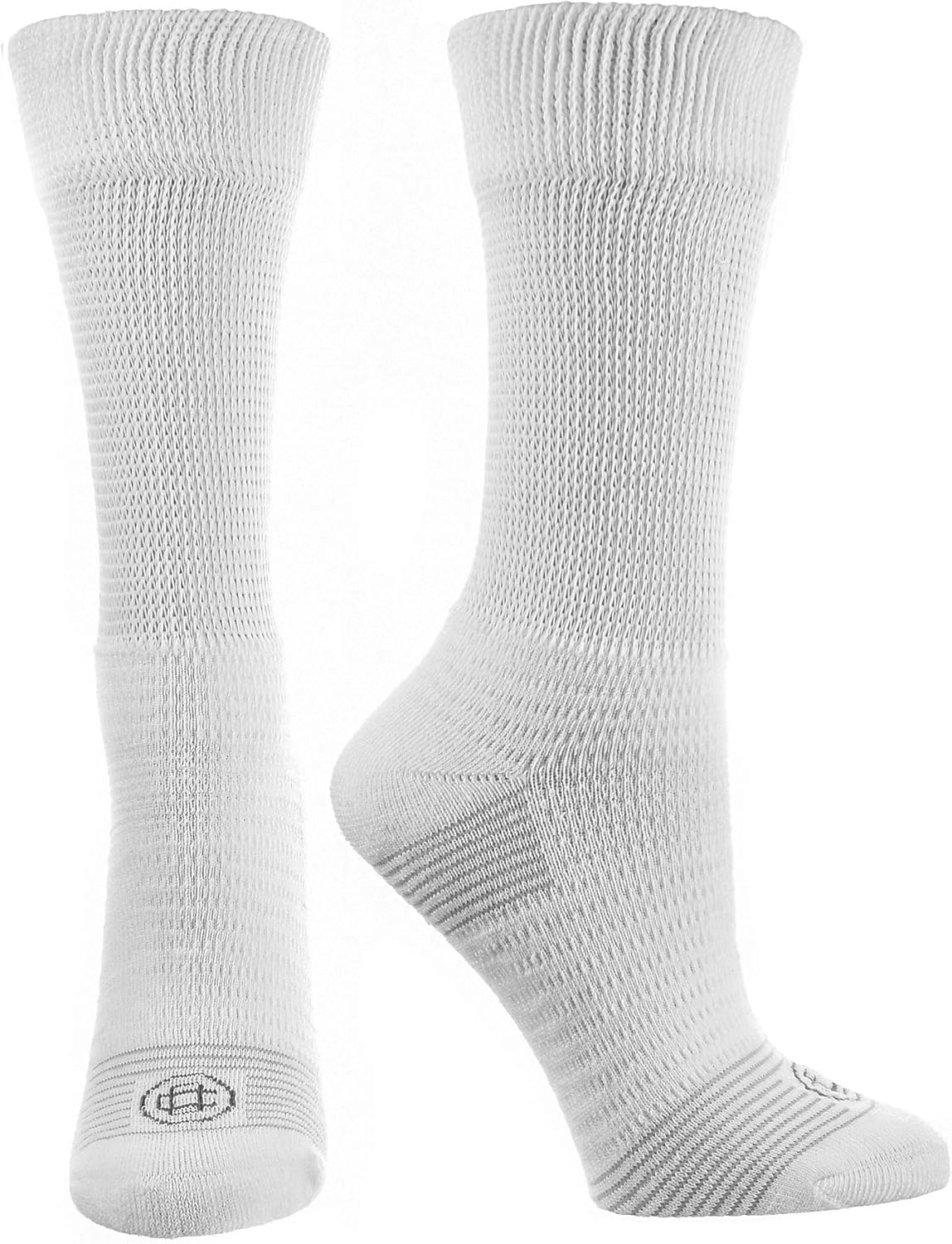 Doctor's Choice Men's Diabetic & Neuropathy Crew Socks, Non-Binding Cushion Crew Sock with Aloe, Antimicrobial, Ventilation, and Seamless Toe, 2-Pairs, White, Mens Large: Sock Size 10-13: Health & Personal Care