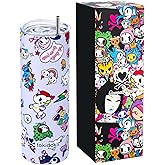 Tokidoki Official Insulated Tumblers, 20oz Bottle Insulated Stainless Steel Water Bottle with Straw Vacuum Sealed Tumbler, Thermal Cup for Hot & Cold Drinks, Cute Unicorno Design