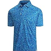 Damipow Premium Golf Shirts for Men Dry Fit Performance Polo Short Sleeve Collared Shirt