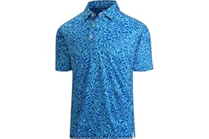Damipow Premium Golf Shirts for Men Dry Fit Performance Polo Short Sleeve Collared Shirt