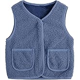 YAGATA Toddler Puffer Vest Boys Girls Fleece Vest Puffy Toddler Boy Sleeveless Jacket Coat with Removable Hood