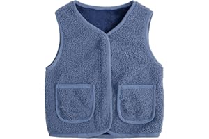 YAGATA Toddler Puffer Vest Boys Girls Fleece Vest Puffy Toddler Boy Sleeveless Jacket Coat with Removable Hood