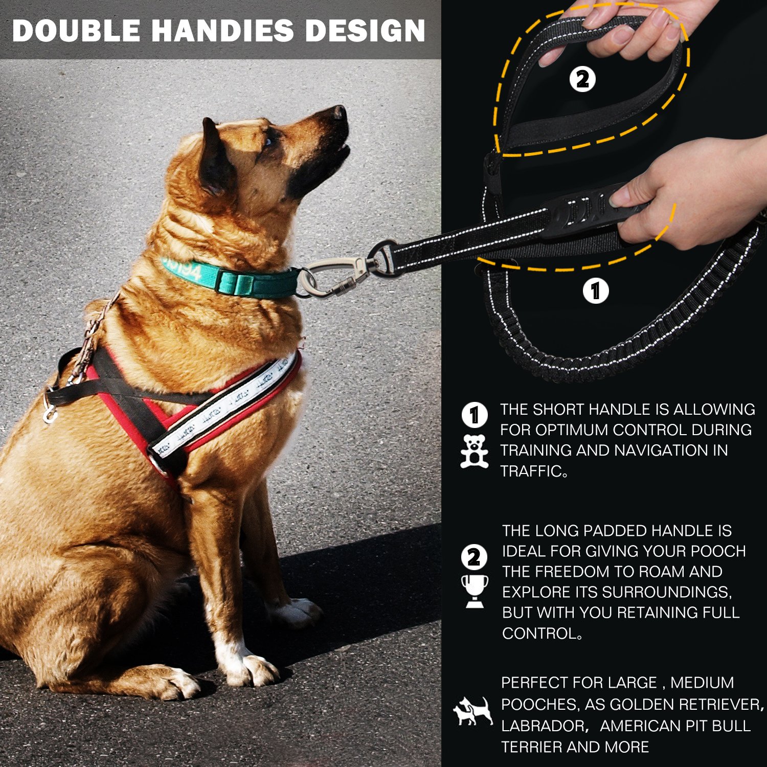 Heavy Duty Dog Leash Especially for Large Dogs Up to 150lbs, 6 Ft