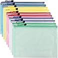 EOOUT 10pcs Mesh Zipper Pouch Bags for Organizing 9.4x13.4 Puzzle Project Bags for Cross Stitch and Organizing Storage, Letter Size A4 Size for Travel and Office Supplies