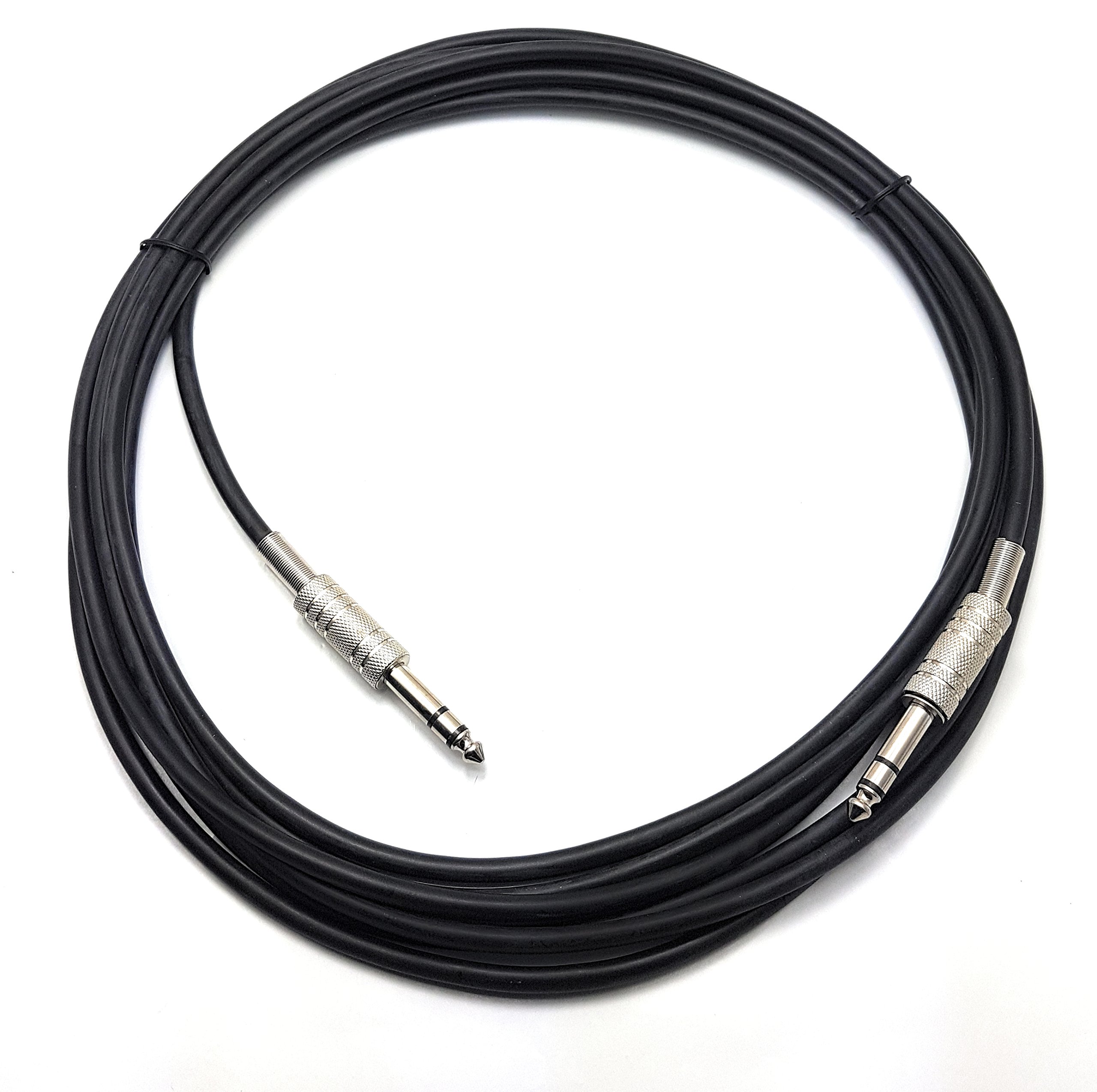 MainCore 5m Long Stereo Jack 6.35mm to 6.35mm Stereo Jack/METAL/Plug to Plug/Cable Lead (Available in 0.50m, 1m, 3m, 4m, 5m, 6m) (5m)