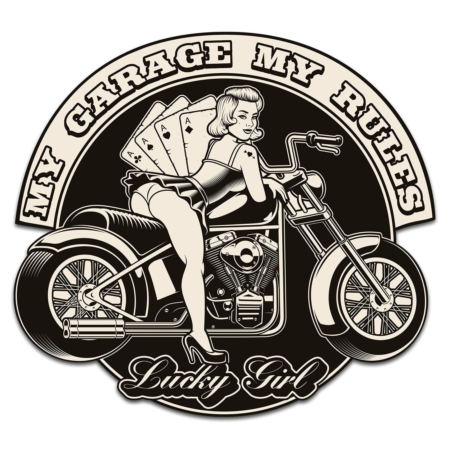 Retro Vintage Sticker Finest Folia Sticker Old School Ace Cult Rockabilly (R149-7 My Rules) — image 1