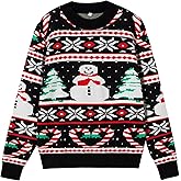 Hrxcrzco Unisex Ugly Christmas Sweaters Adult Long Sleeve Crewneck Sweaters Funny Top Pullover Xmas Party Family Gatherings