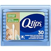 Q-Tips Organic Cotton Swabs Travel Size Toiletries, for Baby, Beauty and First Aid, 100% Organic Cotton, 30 Count​