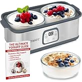 Ultimate Probiotic Yogurt Maker with TruTemp&trade; Adjustable Temperature &amp; Time Control, Make Trillions of Probiotics for Gut Health, Two 1-Quart Containers for Larger Batches, UNLIMITED LIFETIME WARRANTY