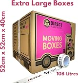 Direct Global Trading 20 Large Cardboard Boxes 52cm x 52cm x 40cm with Handles view 2