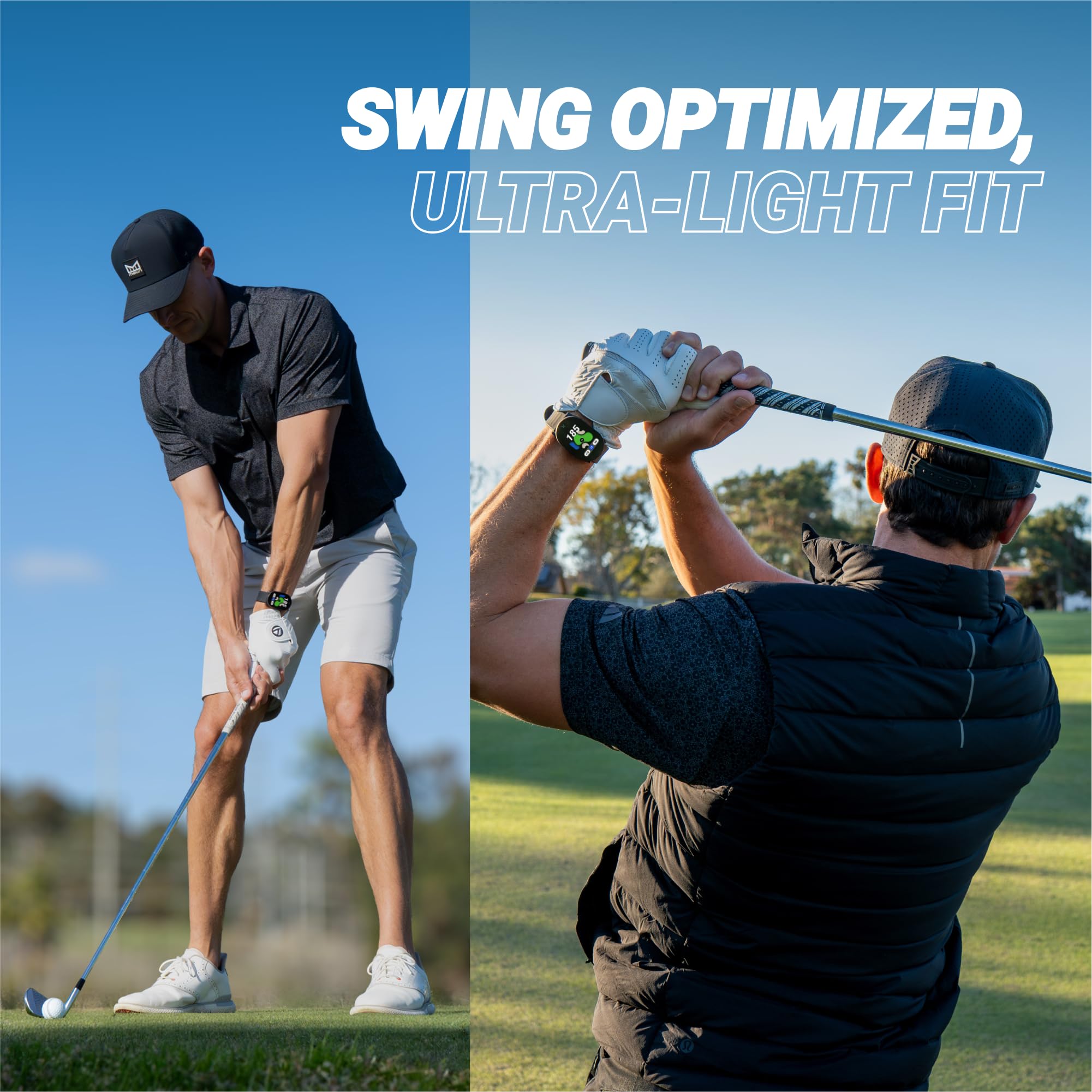 Blue Tees Golf Playmaker+ GPS Golf Watch with AMOLED Touch Screen Display, 42,000+ Preloaded Courses, Advanced Shot Tracking & Dynamic GPS Distances, Real Time Weather & Course View, IP67 Waterproof