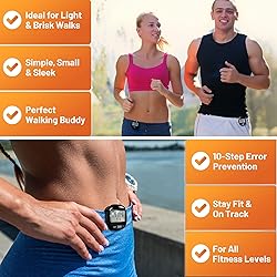 3D Pedometer for Walking with Clip and