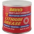 ABRO #2 Super Red Lithium Grease: Multipurpose Heavy-Duty Lubricant for Extreme Conditions, Automotive, Industrial, & Agricultural Use, Wheel Bearings, Brakes 16oz.