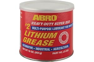 ABRO #2 Super Red Lithium Grease: Multipurpose Heavy-Duty Lubricant for Extreme Conditions, Automotive, Industrial, & Agricultural Use, Wheel Bearings, Brakes 16oz.
