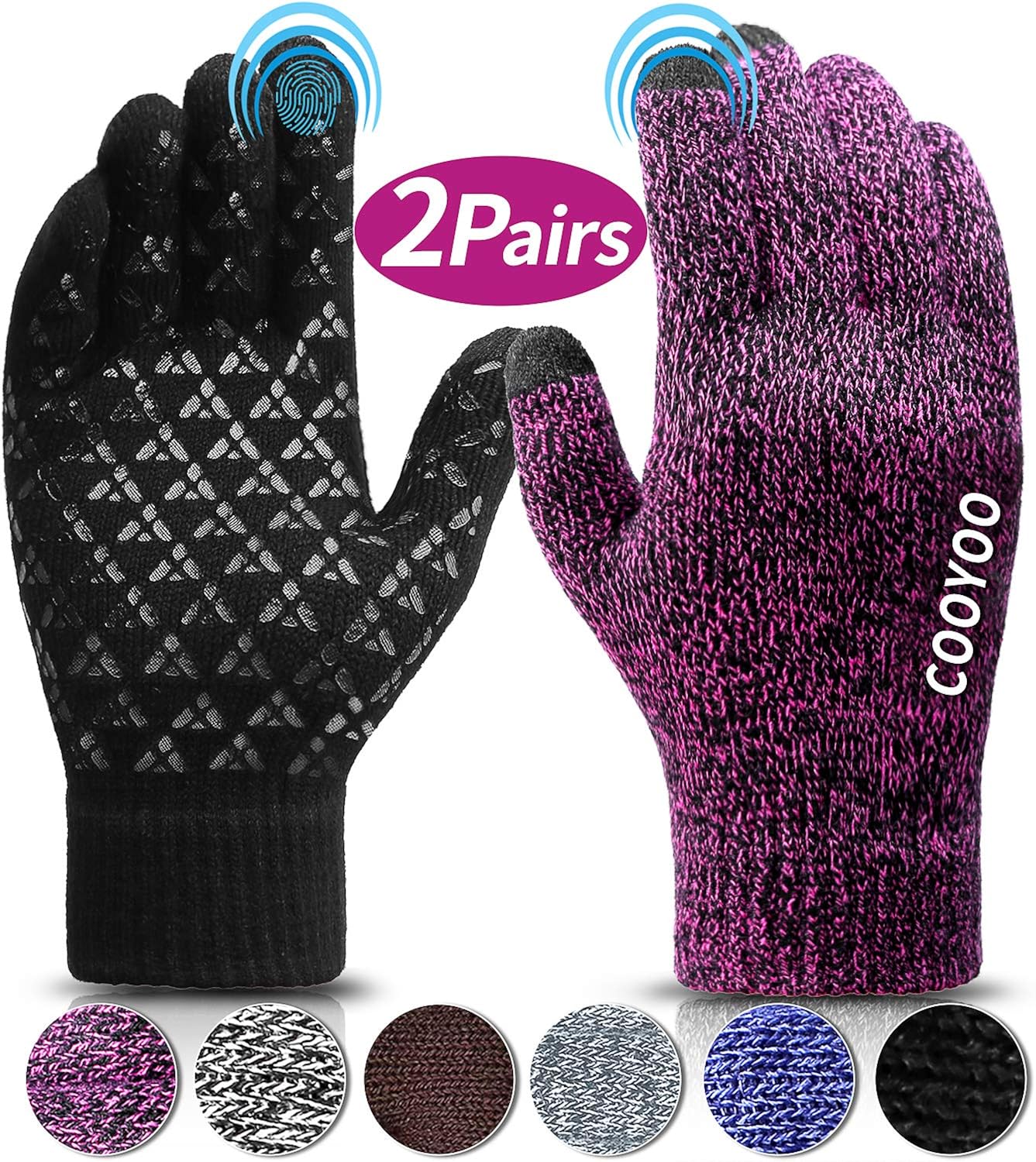 COOYOO Winter Gloves for Women and Men, Touchscreen Gloves