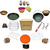 LOUISE STURHLING 8 PCS Healthy Ceramic Air Fryer Accessories BPA Free, Lead free, Cadmium free, PFOS & PFOA free, Dishwasher