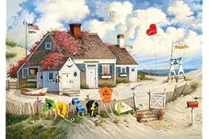 Buffalo Games - Charles Wysocki - Root Beer Break at the Butterfields - 300 Large Piece Jigsaw Puzzle , Brown