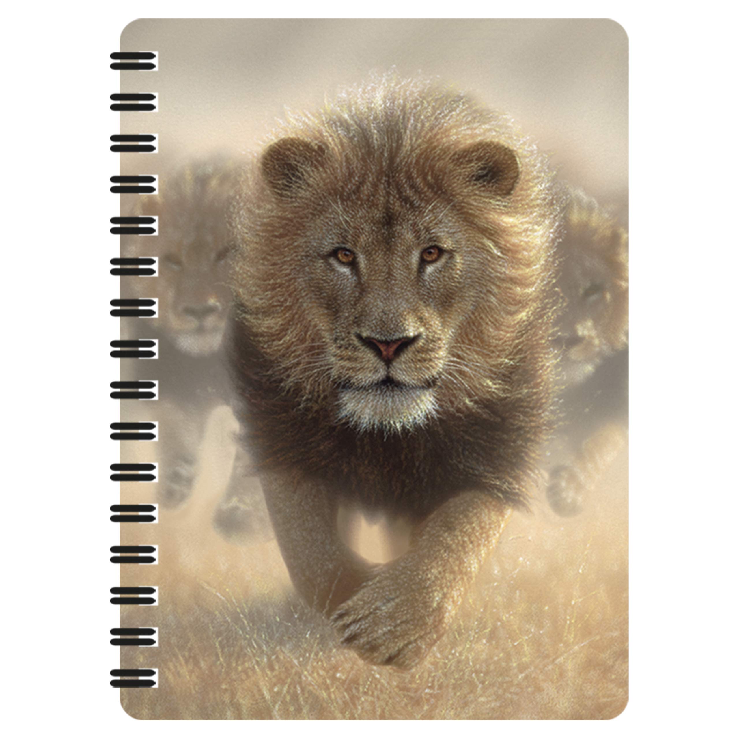 3D LiveLife Jotter - Eat My Dust from Deluxebase. Spiral Bound A6 5.5x4in Small Notebook with 80 Plain Recycled Pages. Pocket Sized Animal Notepad, Journal or Drawing Book with Lion Cover