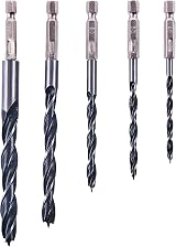 Amtech 5 Piece Hex Shank Wood Drill Bit Set 4 5 6 8 10mm 1/4 Quick Release view 3
