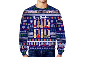 Ugly Christmas Sweater for Men Women Xmas Crewneck Pullover Jumpers Funny Party Holiday Long Sleeve Sweater Sweatshirt