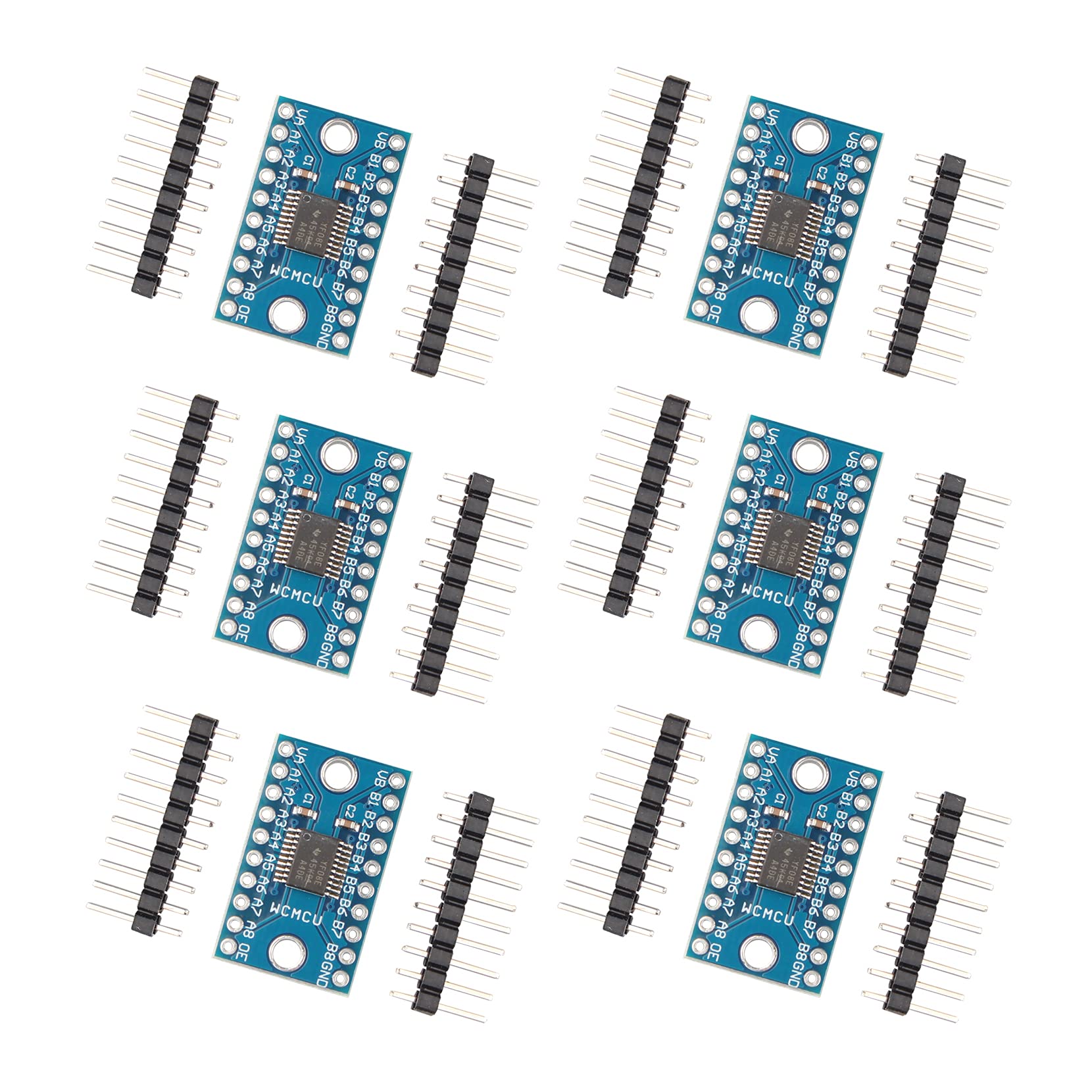 Jopto 6PCS TXS0108E 8 Channel 8 Bit Logic Level Converter Bi-Directional High-Speed Full Duplex Shifter 3.3V 5V SPI 8 Way IIC Bi-Directional Converter Module Compatible with Arduino Raspberry Pi
