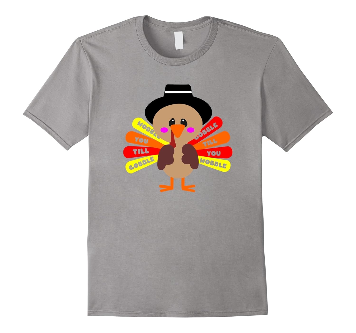 Gobble Till You Wobble Funny Kid's Thanksgiving T-Shirt-Rose