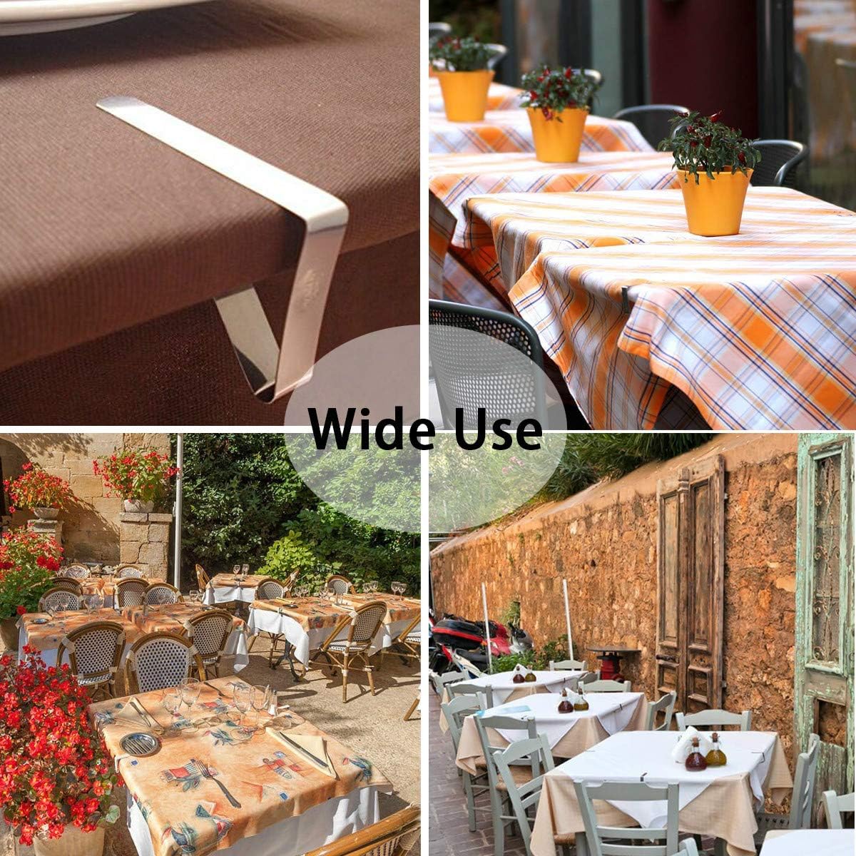 T-Antrix Tablecloth Clips 12 Packs Picnic Table Clips Flexible Stainless Steel Table Cloth Cover Clamps Table Cloth Holders Ideal for Picnics Marquees Weddings Graduation Party: Furniture & Decor