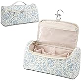 GISMTR Quilted Hair Tools Travel Case, Cotton Portable Storage Bag with Hanging Hook for Hair Curler Accessories, Cute Dustproof Travel Organizer
