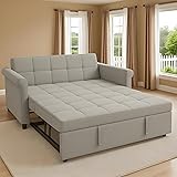 LINKHOO 55" Futon Sofa Bed with 2 Detachable Arm