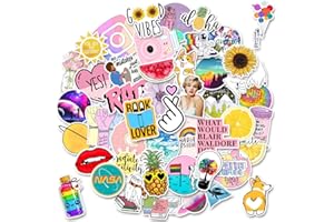 100 PCS Pink Yellow Themed Aesthetic Stickers Set for Laptop Water bottle Moto Bicycle Skateboard Luggage Phone Vinyl Decor D