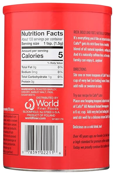 CAFIX ALL NATURAL INSTANT COFFEE SUBSTITUTE & ALTERNATIVE, 7.05OZ (PACK OF 1)