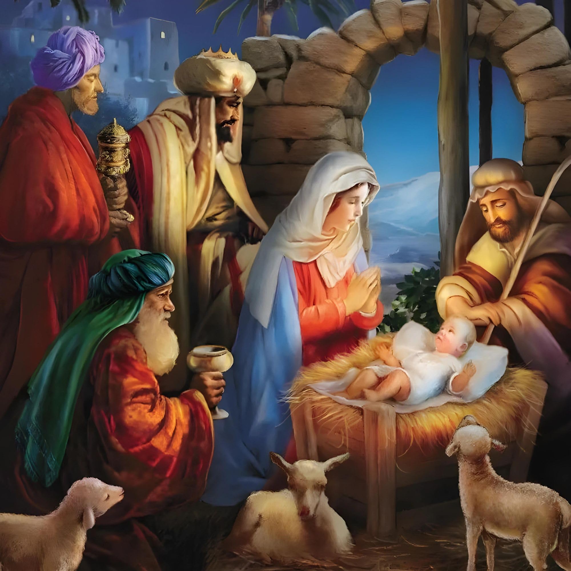 GBCC Charity Christmas Cards Pack of 10 - Charity Christmas Cards with Religious Nativity Design - Eco-Friendly Xmas Cards Multipack with Envelopes