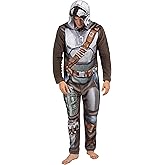 STAR WARS Mens Mandalorian Uniform Hooded Onesie Pajama