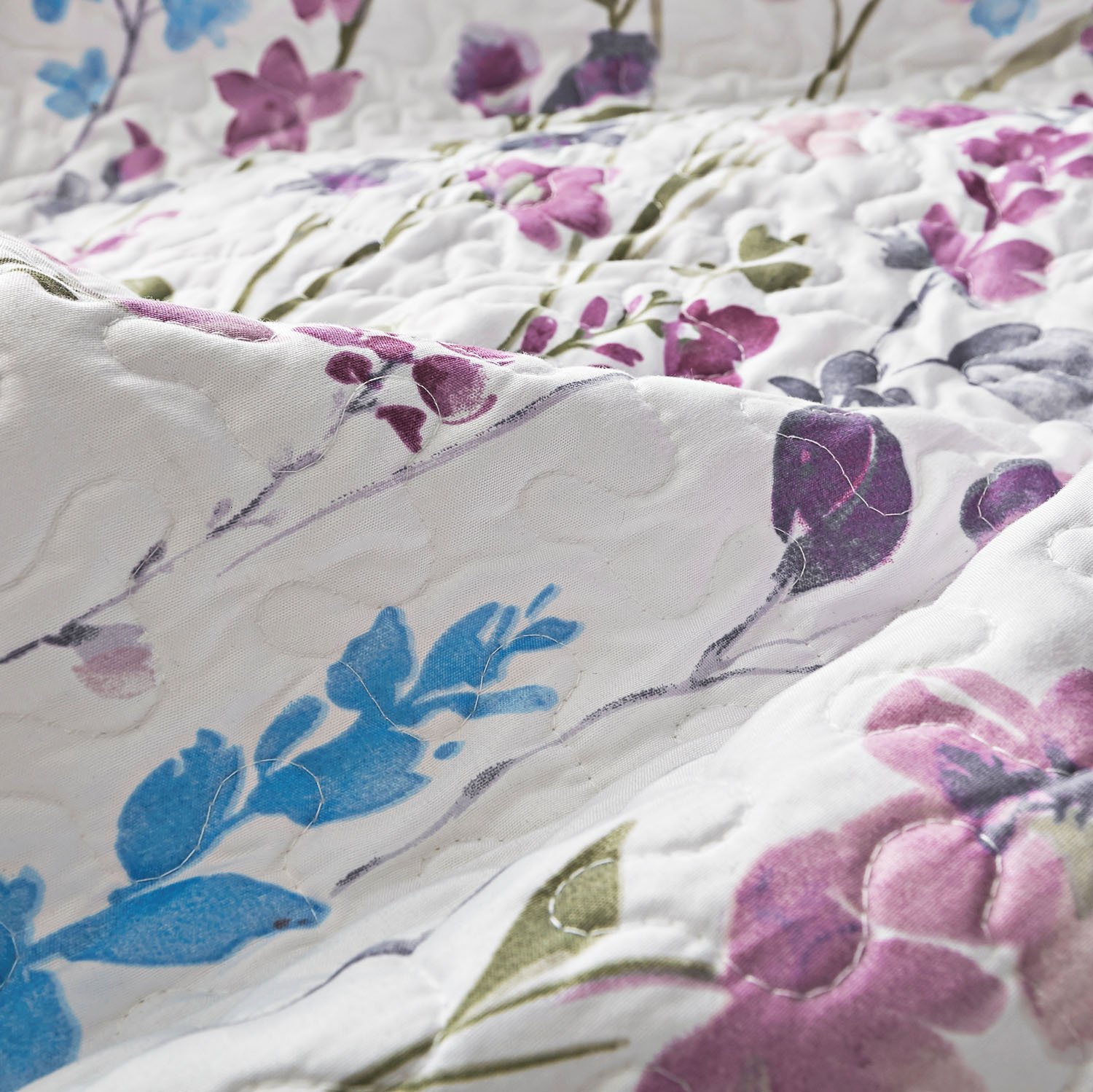 Bedsure Copriletto Trapuntato Floreale Stampato 240x260cm - Trapunta copriletto Microfibra Leggera con Motivo Floreale