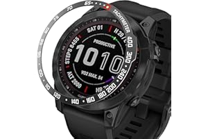 BAIHUIAM Bezel Ring Compatiable with Garmin Fenix 7X, Stainless Steel Bezel Ring Adhesive Cover Anti Scratch & Collision Protector for Garmin Fenix 7X Sapphire Solar (Black - Not for 7/7S)