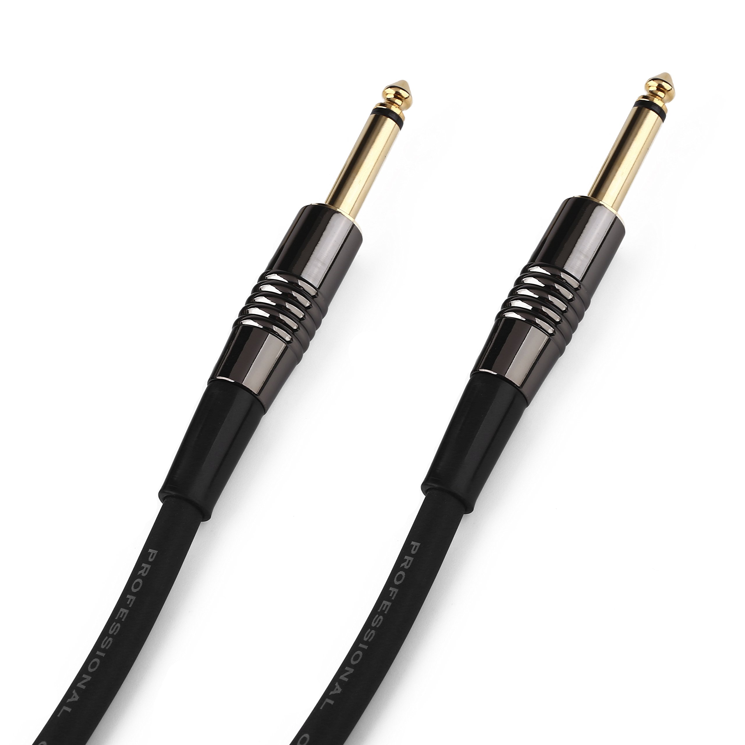 Mugig Guitar Cable with Gold Tipped Plugs, 1/4 Inch Cable Straight Male to Male Mono Instrument Cable for Guitar / Bass /Keyboard Music Instrument