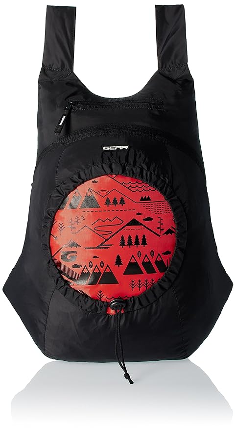 GEAR Black and Orange Casual Backpack (BKPCARYON0106)