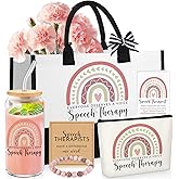 Acellegic Acellegic 6 Pcs Speech Therapy Gifts for Women Speech Language Pathologist Appreciation Gift Set for Slp 17oz Tumbler Tote Bag Makeup Bag Bracelet Card for Occupational Therapist