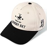 JaGely Two Tone Western Trucker Hat for Women Men Gift Vintage Cowboy Cowgirl Baseball Hat Retro Embroidered Country Cap