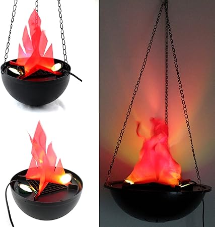20cm Electronic Fire Pot Hanging Fake Flame Lamp Fire Pit Bowl